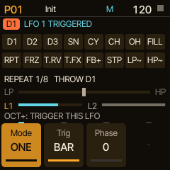 A global LFO's mode page