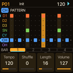 The pattern grid playing